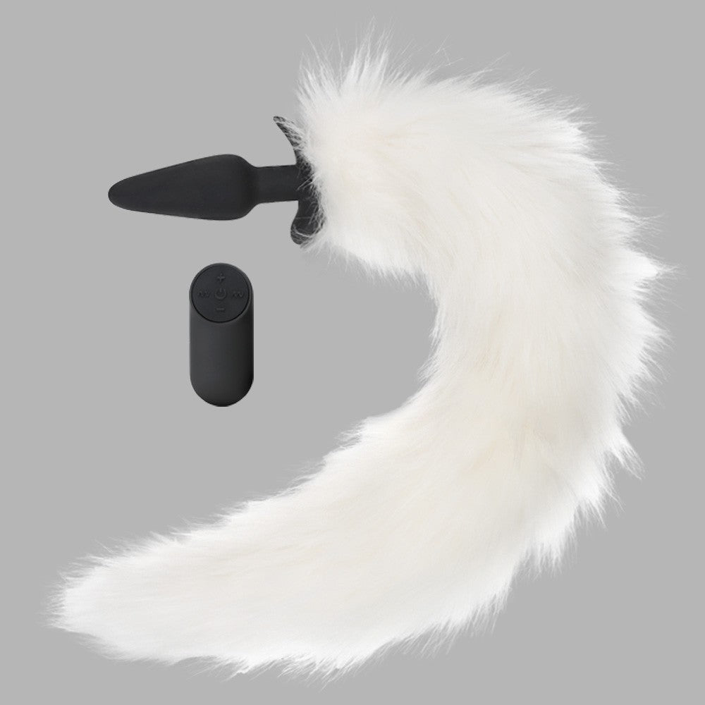 Plug anal vibrant avec fourrure