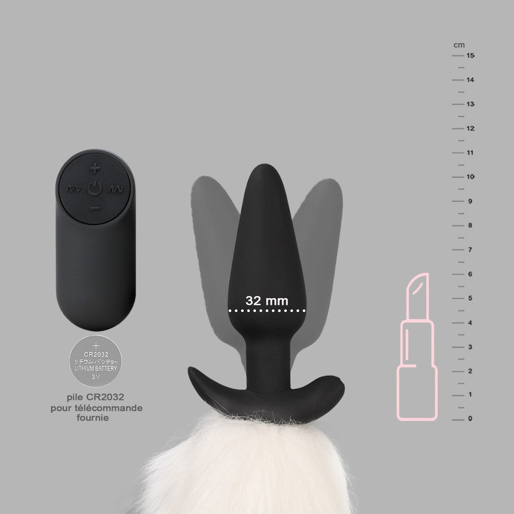 Plug anal vibrant avec fourrure