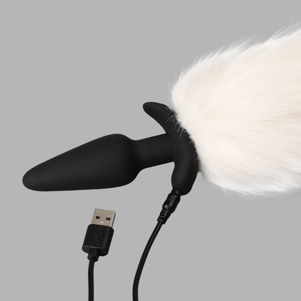Plug anal vibrant avec fourrure