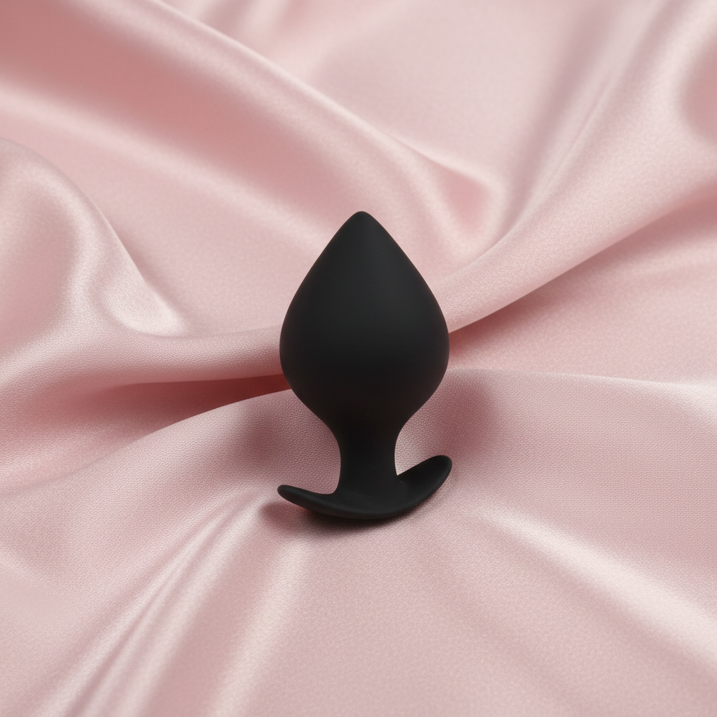 Plug Anal Ovale sur fond de soie rose